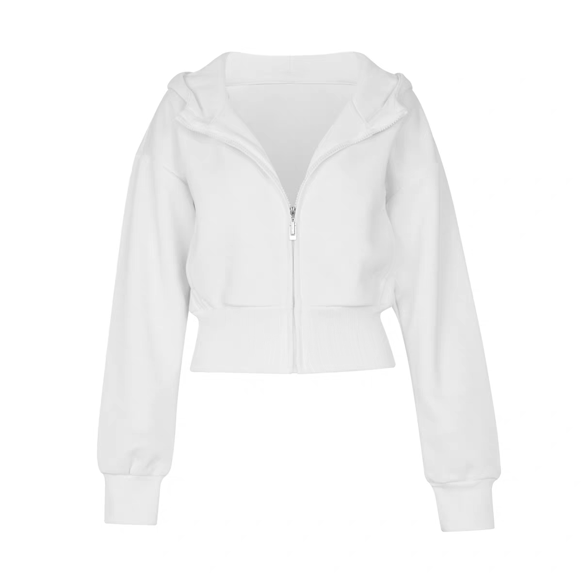 High Waist Long Sleeve Casual Hoodie Jacket